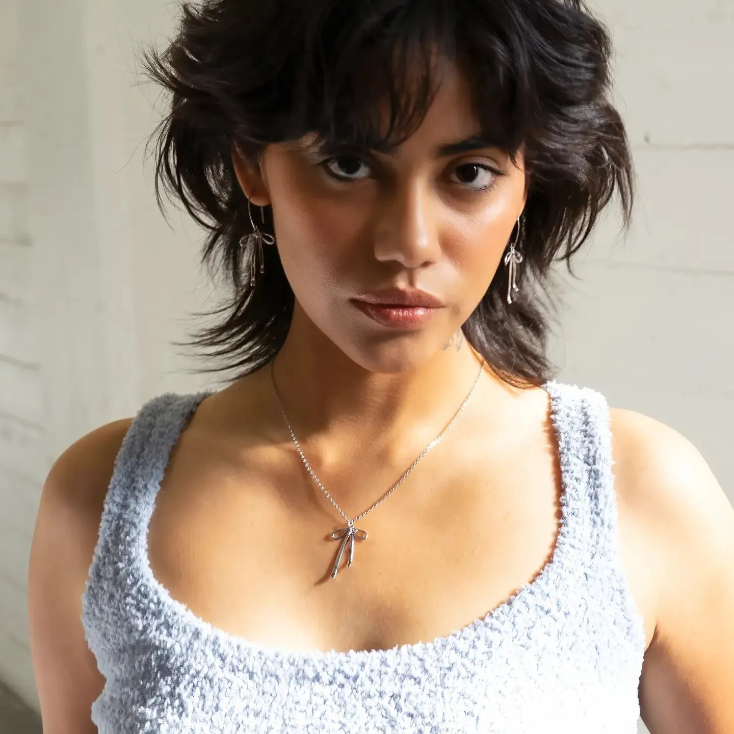 Bad to the Bow Necklace - Silver Plated