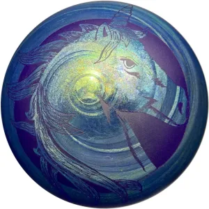 Barry Sautner for Vandermark Merritt Iridescent Blue Engraved Unicorn