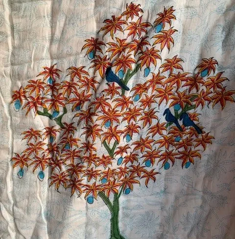 Beautiful Quilt-Blackbird and Tree-Large-