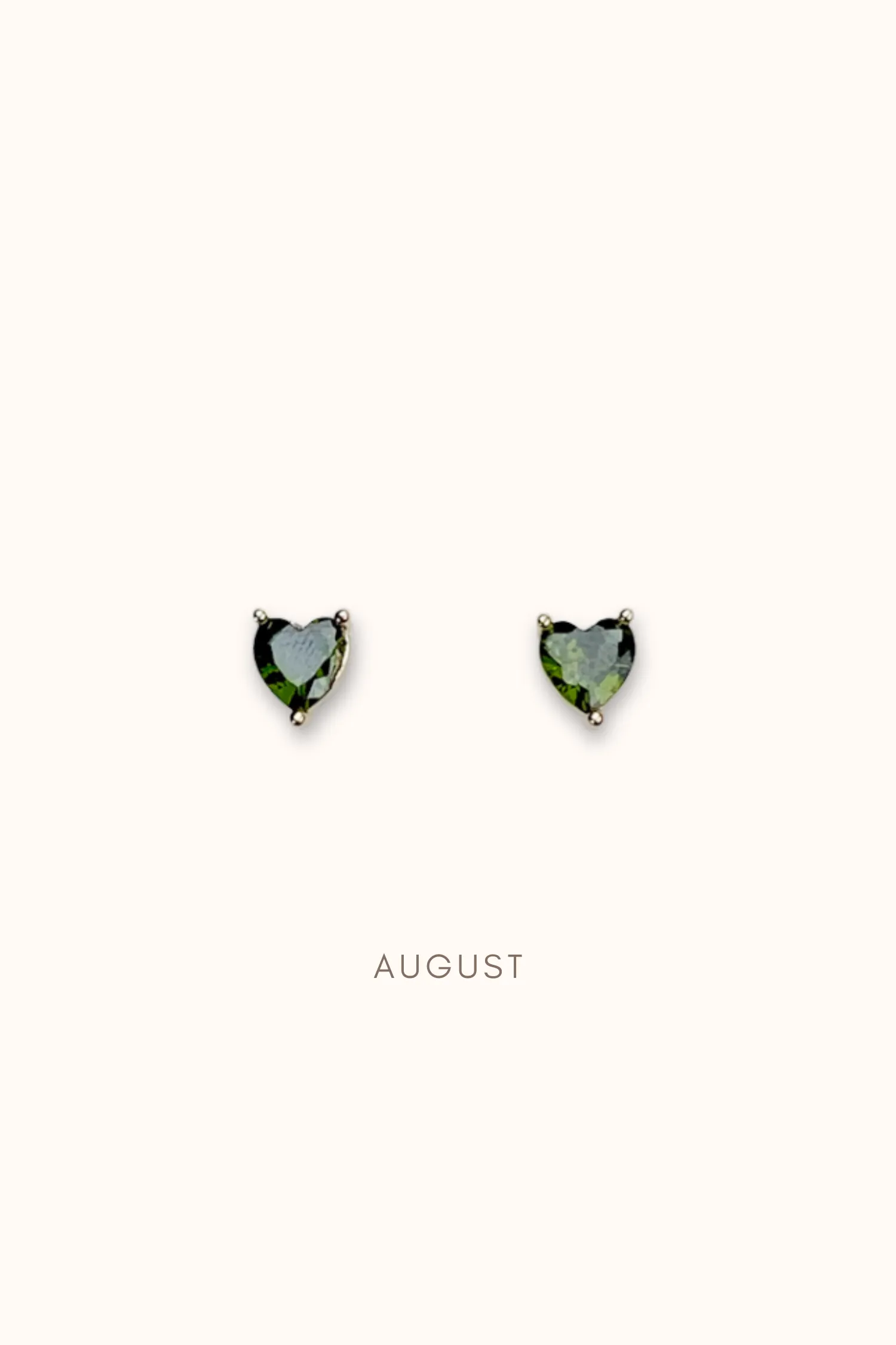 Birthstone Heart Ear Studs