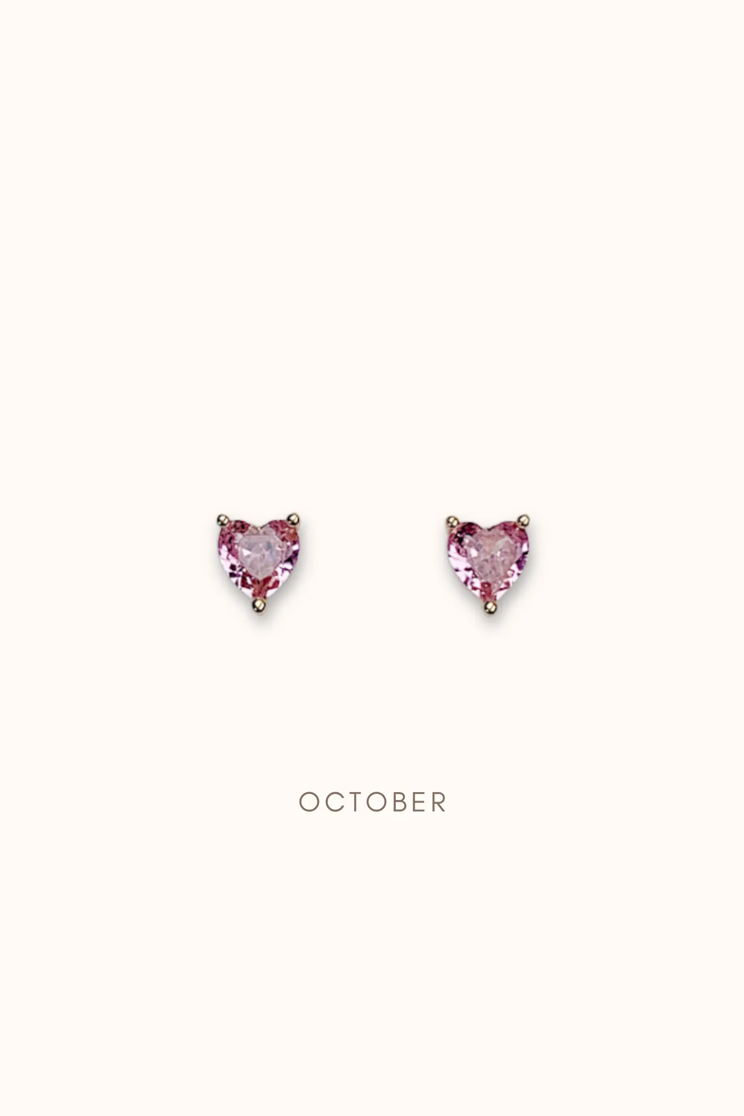 Birthstone Heart Ear Studs