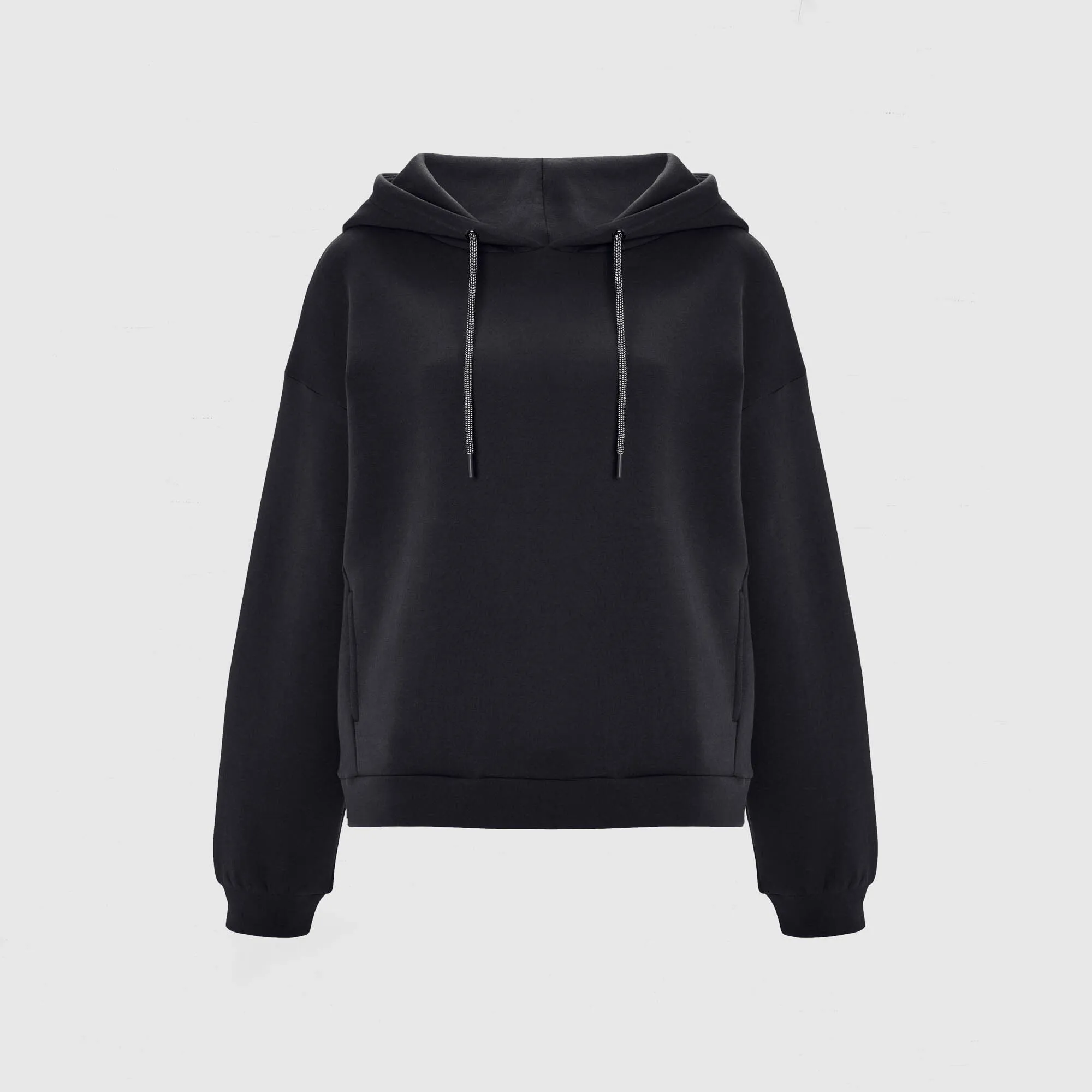 Black Embossed Luxe Minimal Hoodie