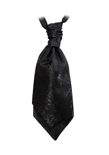 Black Onyx Opulent Damask Cravat