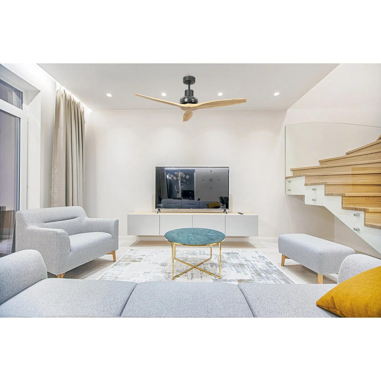 Black Star Propeller Indoor Outdoor Ceiling Fan