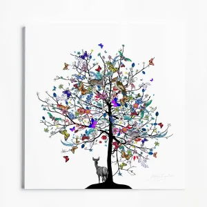 Blár Stag Tree - Art Print