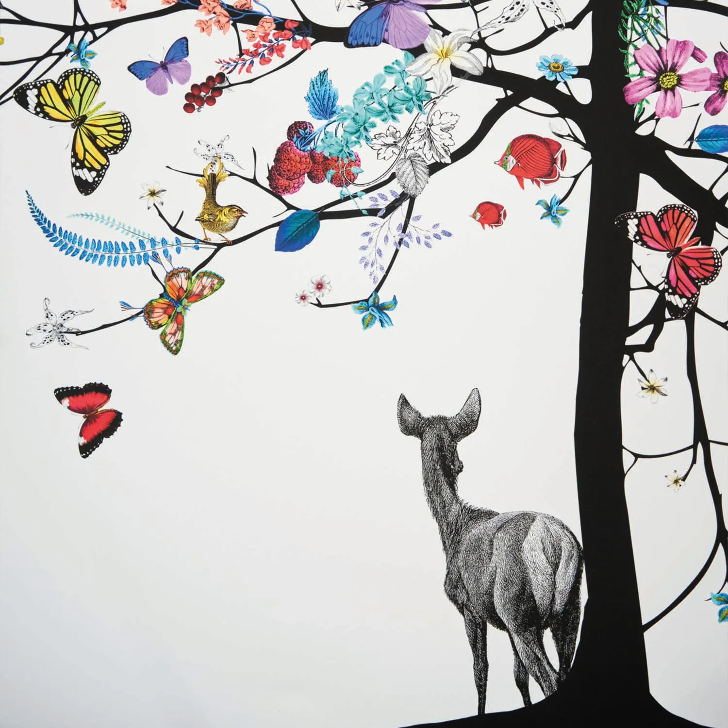 Blár Stag Tree - Art Print