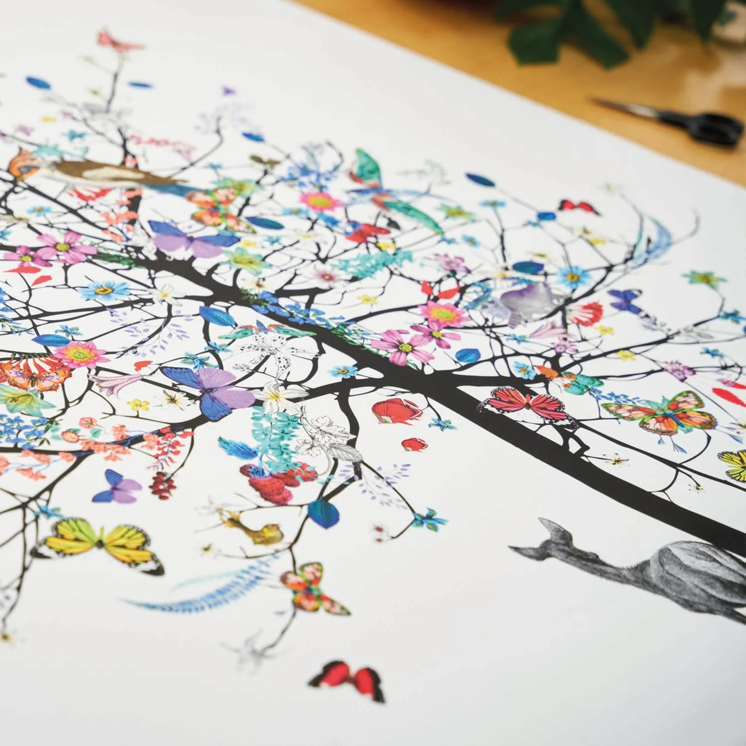 Blár Stag Tree - Art Print
