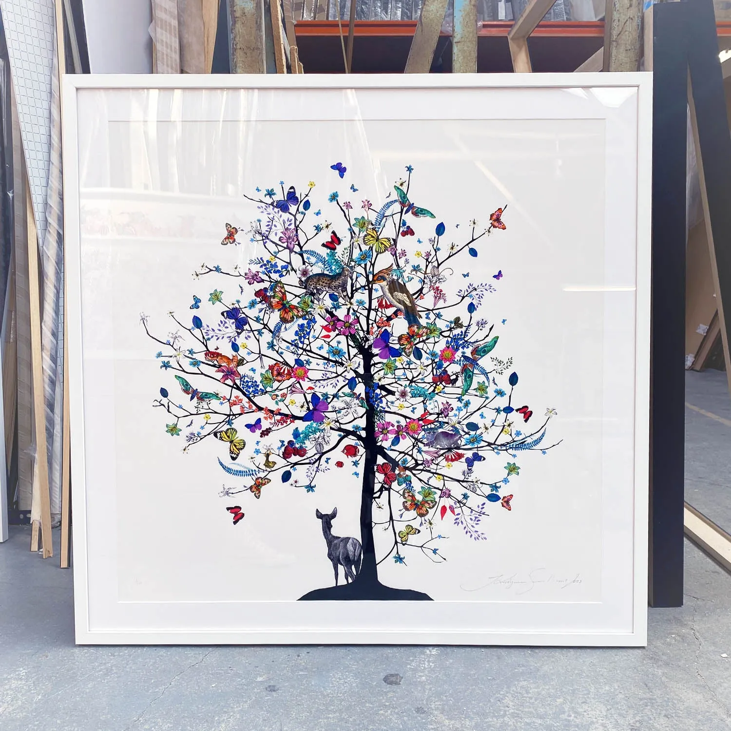 Blár Stag Tree - Art Print