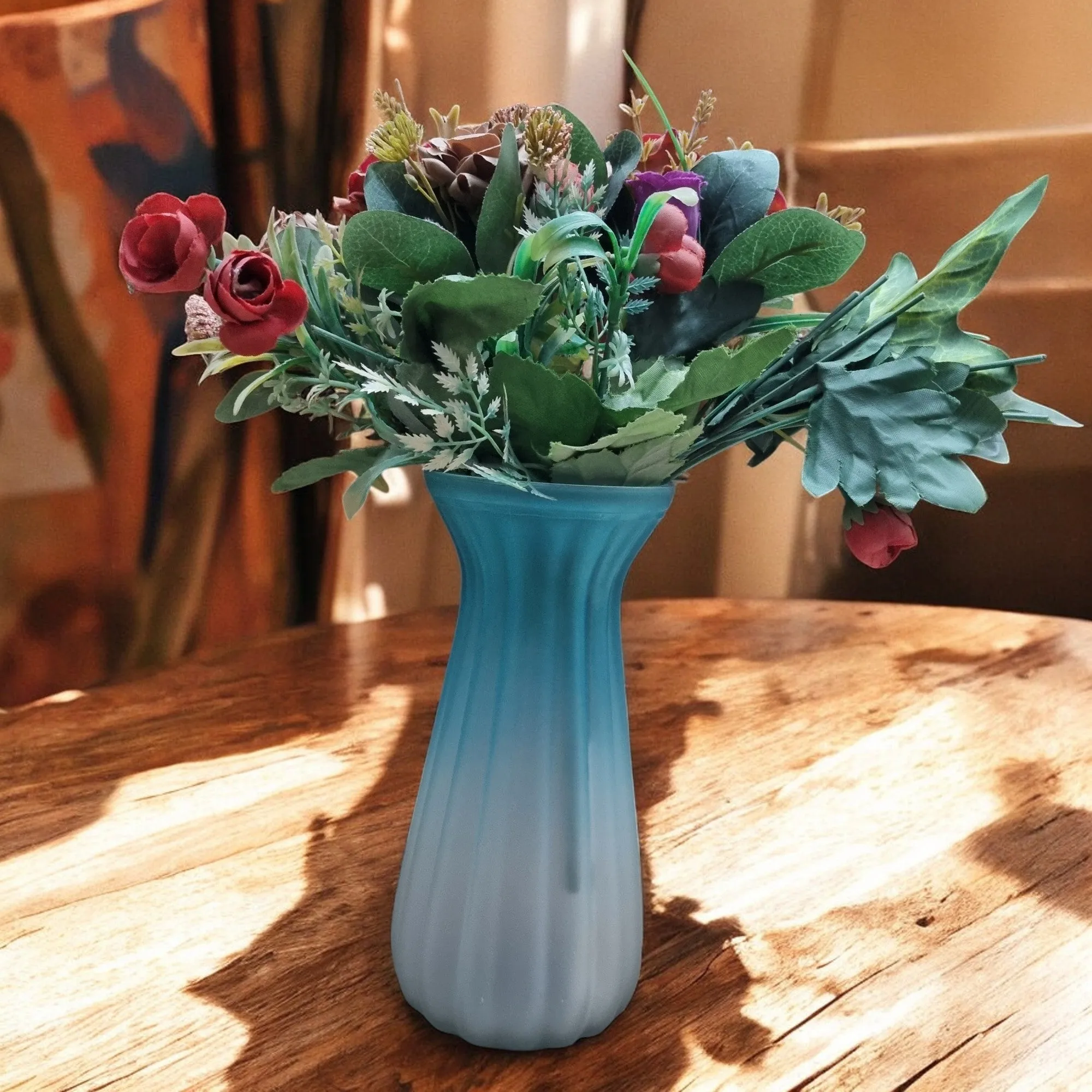 Blue Elegance Glass Vase