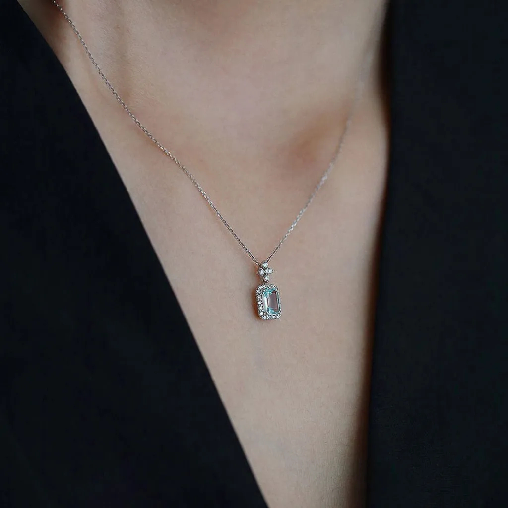 Blue Topaz Necklace (Solid Silver)