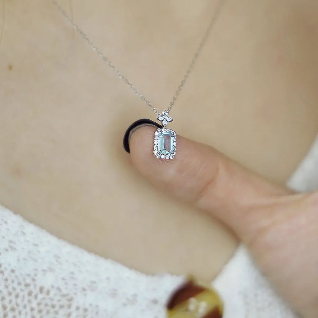 Blue Topaz Necklace (Solid Silver)