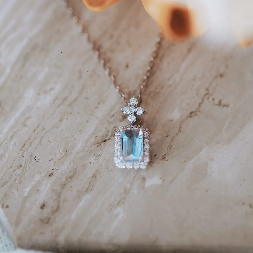 Blue Topaz Necklace (Solid Silver)