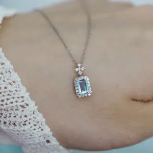 Blue Topaz Necklace (Solid Silver)