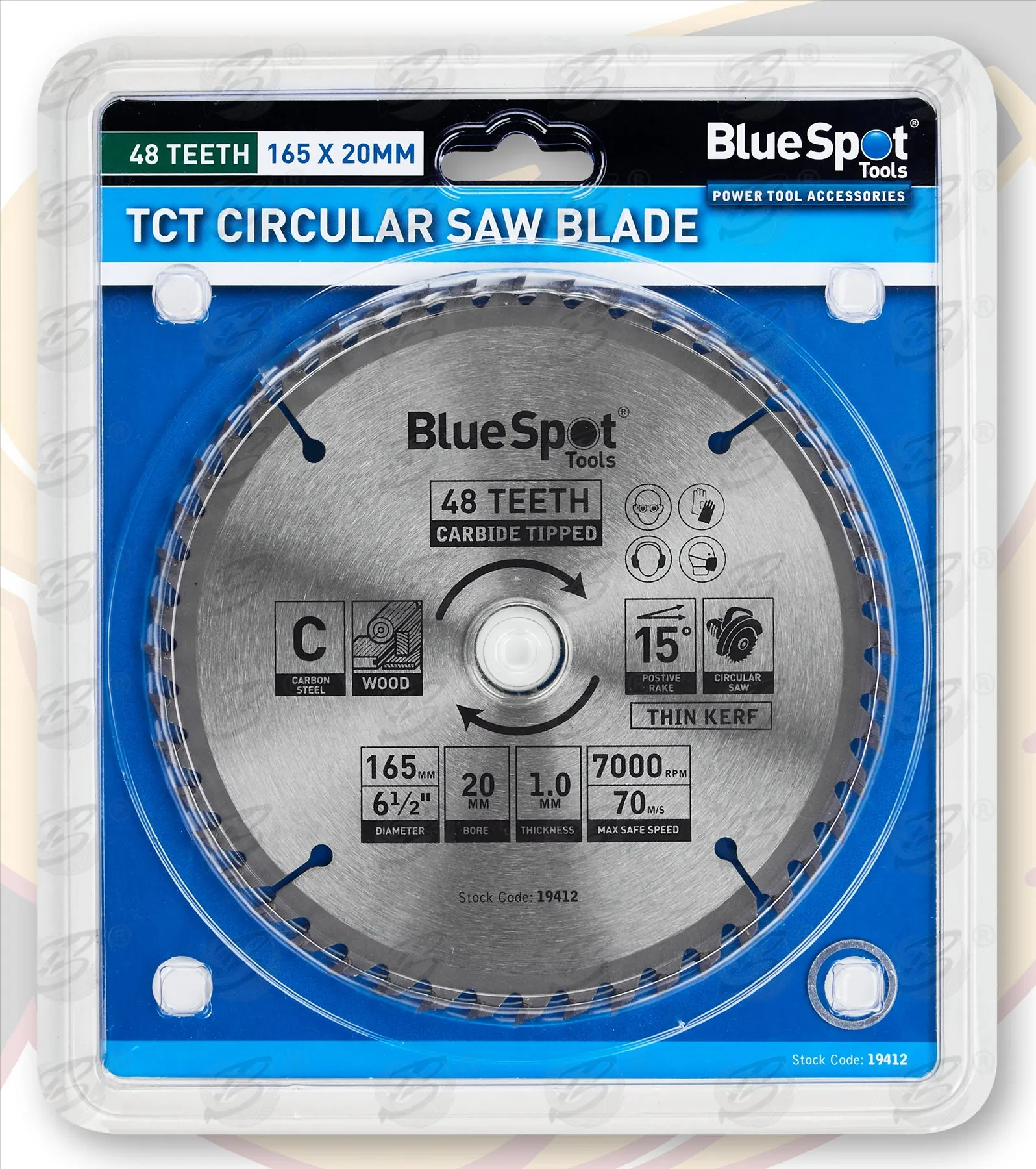 BLUESPOT CIRCULAR SAW BLADE 165MM x 20MM x 24T ( TCT BLADES )