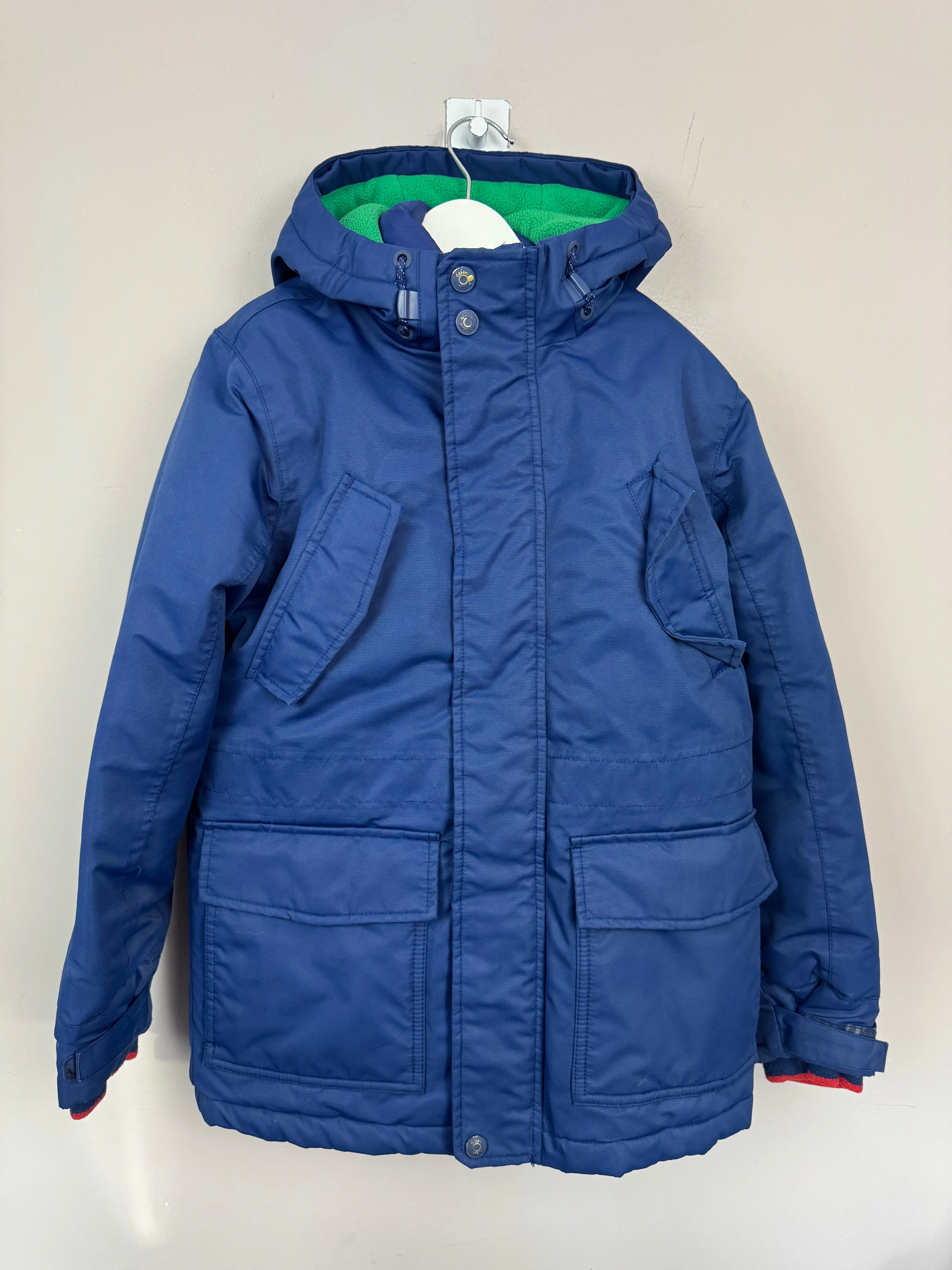 Boden Navy Waterproof Coat 9-10y