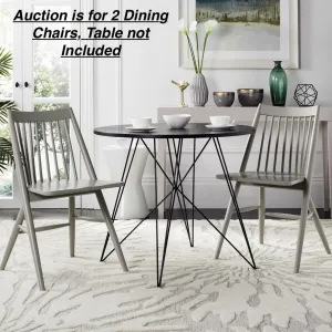 Brand new set of 2 Sleek Grey Dining Chairs! Grey Cody Solid Wood Side Chair (Set of 2)! Retails $470 