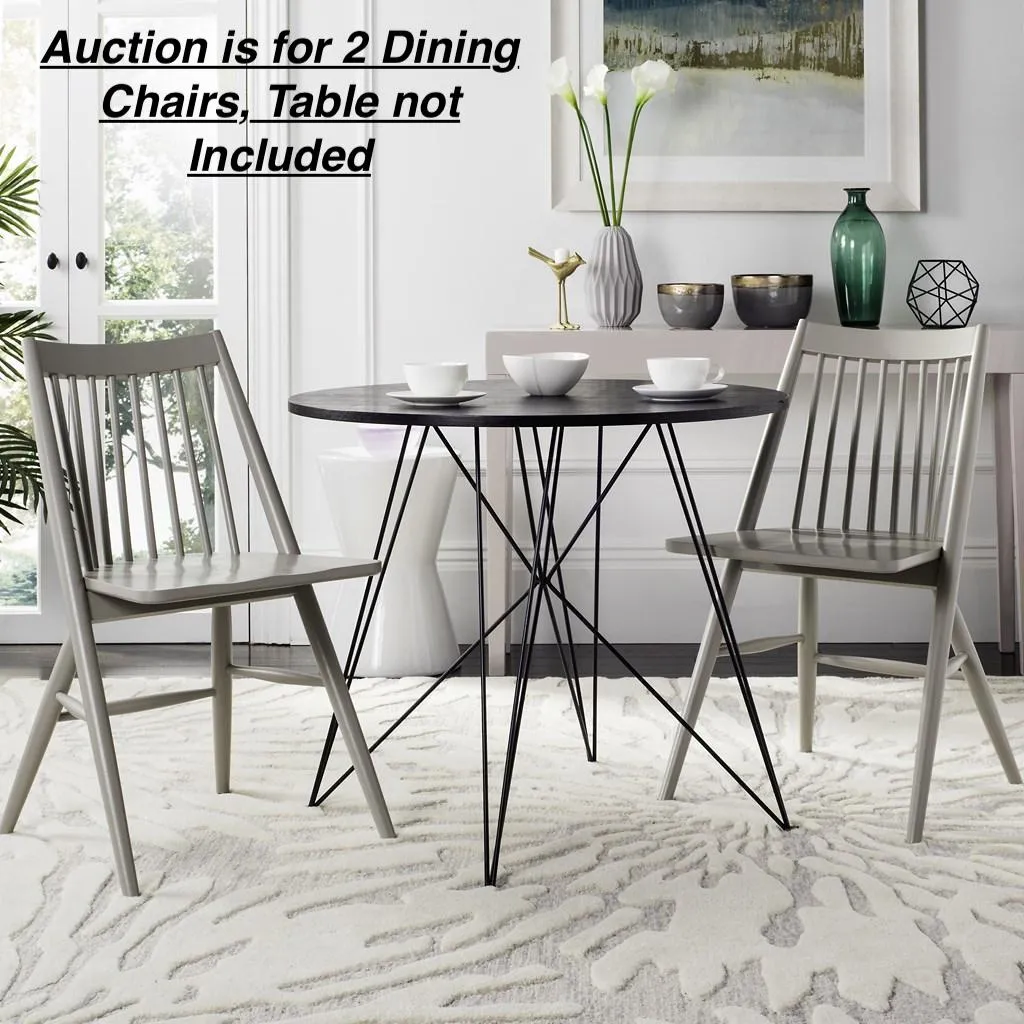 Brand new set of 2 Sleek Grey Dining Chairs! Grey Cody Solid Wood Side Chair (Set of 2)! Retails $470 
