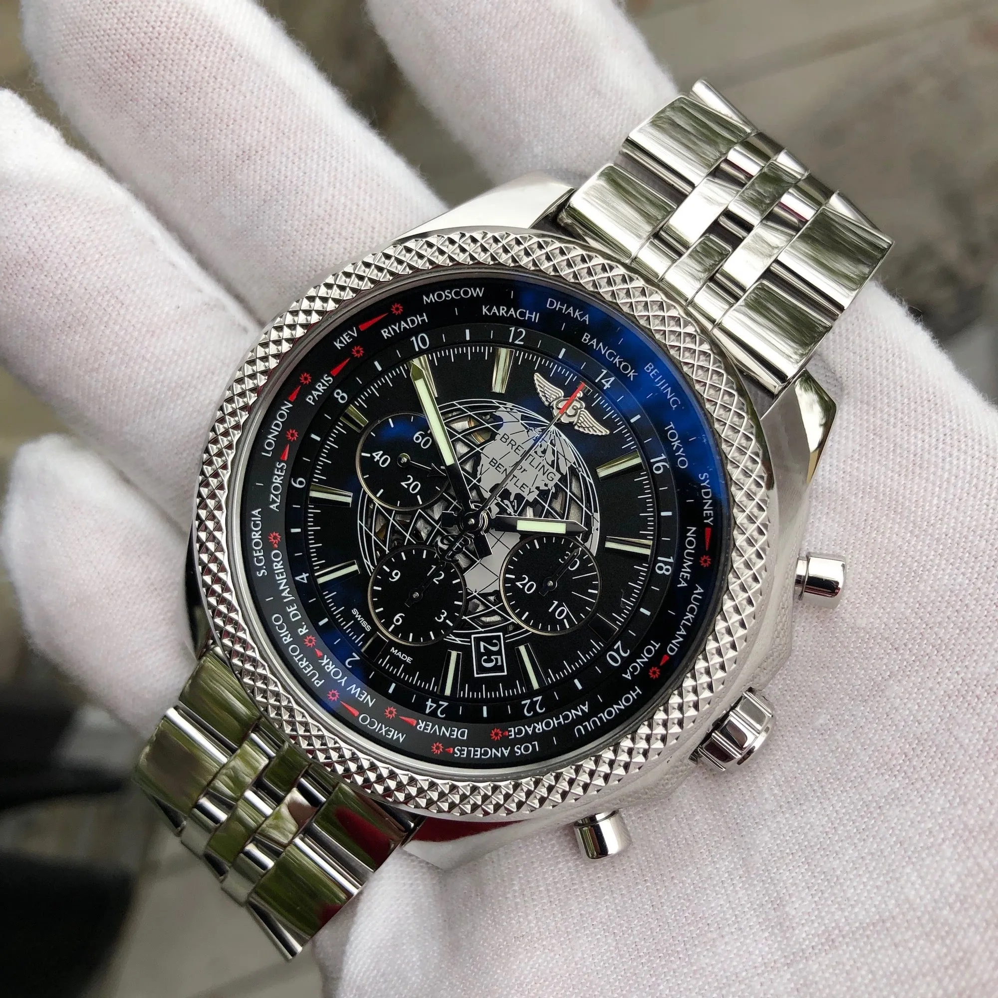 Breitling for Bentley AB0521U4 B05 Unitime Stainless Steel Chronograph 49mm Automatic Wristwatch