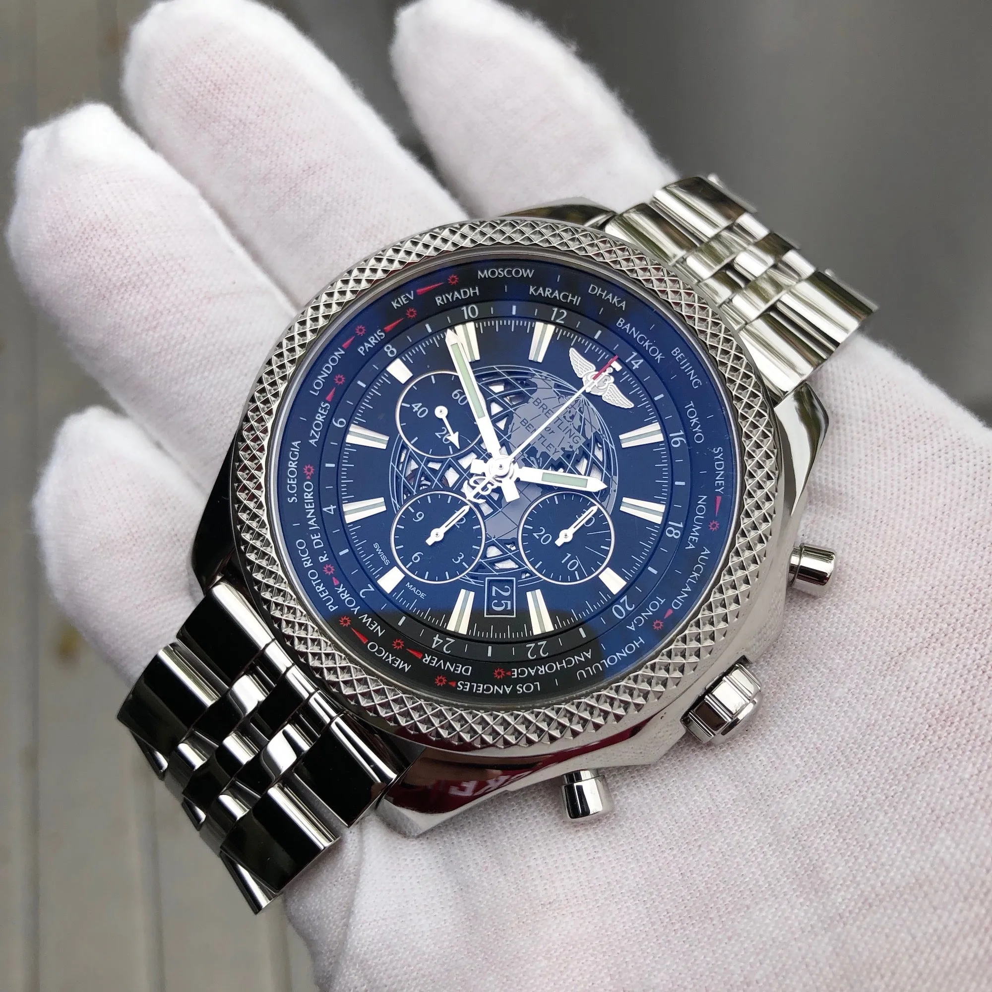 Breitling for Bentley AB0521U4 B05 Unitime Stainless Steel Chronograph 49mm Automatic Wristwatch