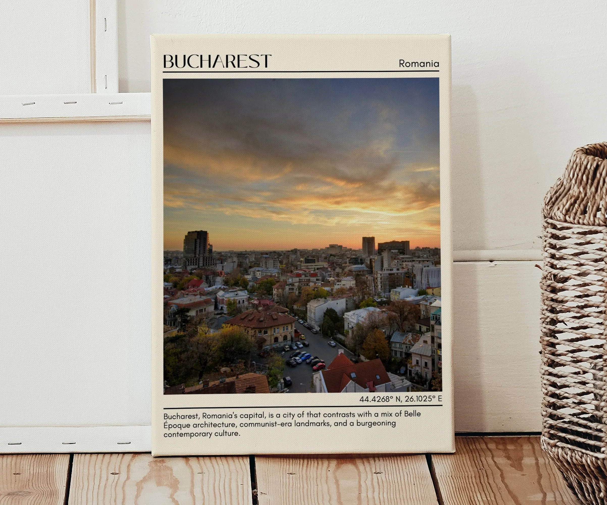 Bucharest Minimal Wall Art, Romania