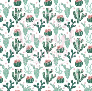 Cactus on White Printed Vinyl