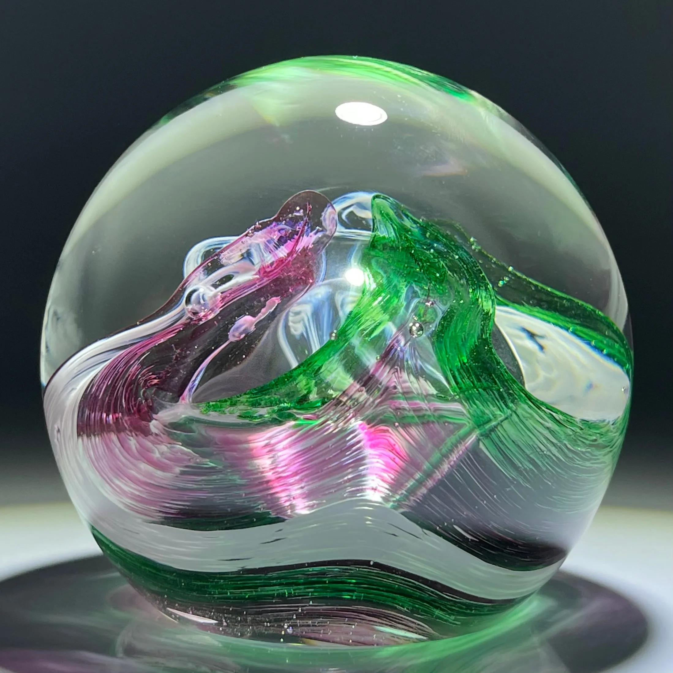 Caithness "Extravaganza" Abstract Modern Design with Pink, Green & White Swirls