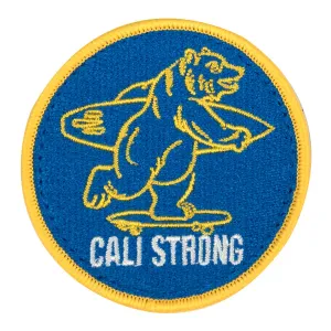 CALI Strong Bear Blue Gold Round Hook-and-Loop Morale Patch