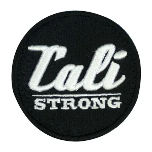 CALI Strong Black White Round 3D Hook-and-Loop Morale Patch