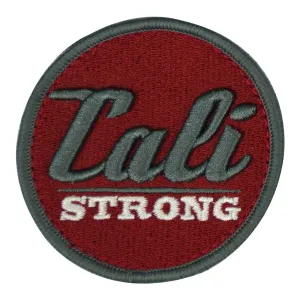 CALI Strong Grey Maroon White Round 3D Hook-and-Loop Morale Patch