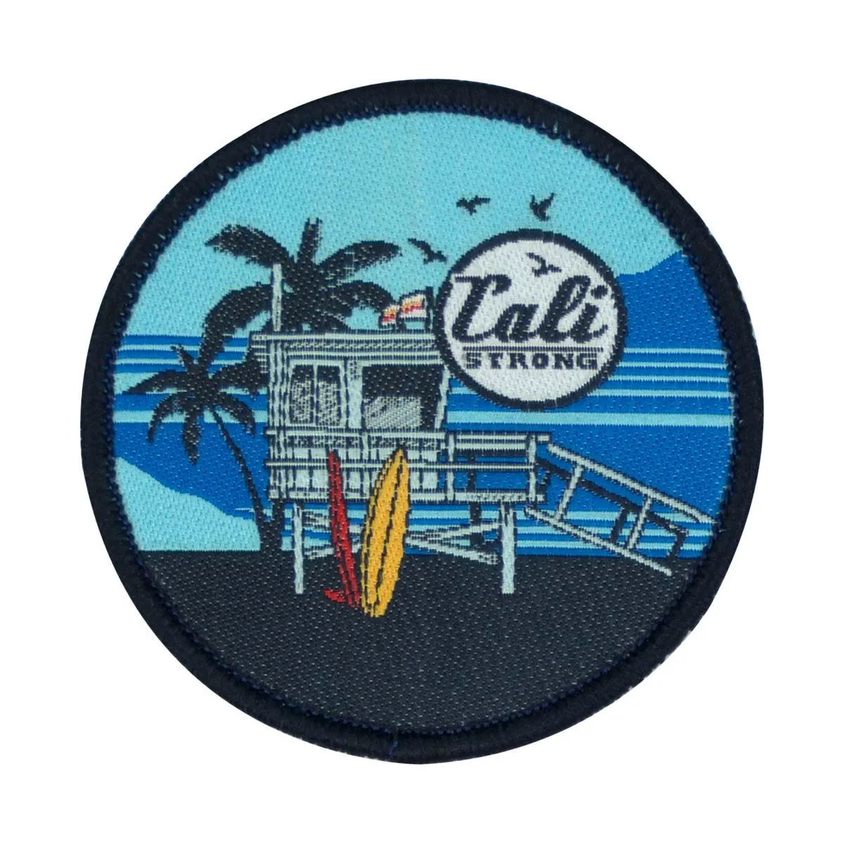 CALI Strong Life Guard Tower  Blue Red Yellow Round Hook-and-Loop Morale Patch
