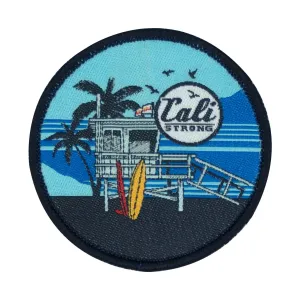 CALI Strong Life Guard Tower  Blue Red Yellow Round Hook-and-Loop Morale Patch