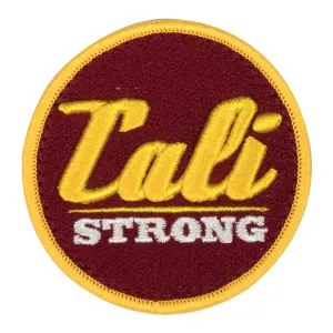 CALI Strong Maroon Gold White Round 3D Hook-and-Loop Morale Patch