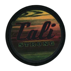 CALI Strong Rasta Wood Grain Round Hook-and-Loop Morale Patch