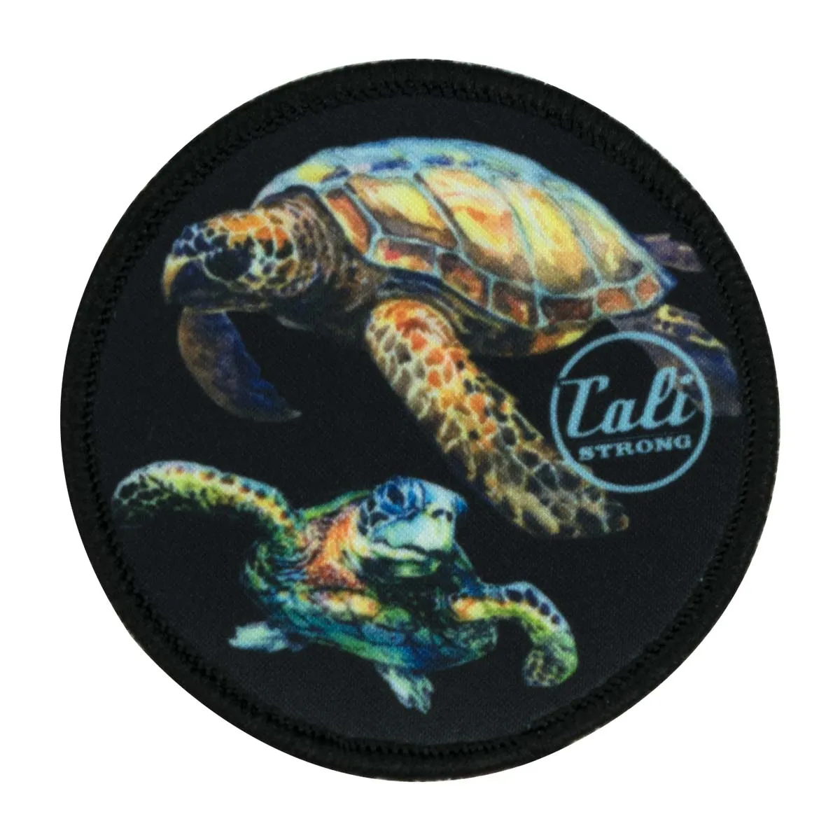 CALI Strong Sea Turtles Round Hook-and-Loop Morale Patch