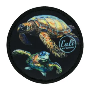 CALI Strong Sea Turtles Round Hook-and-Loop Morale Patch