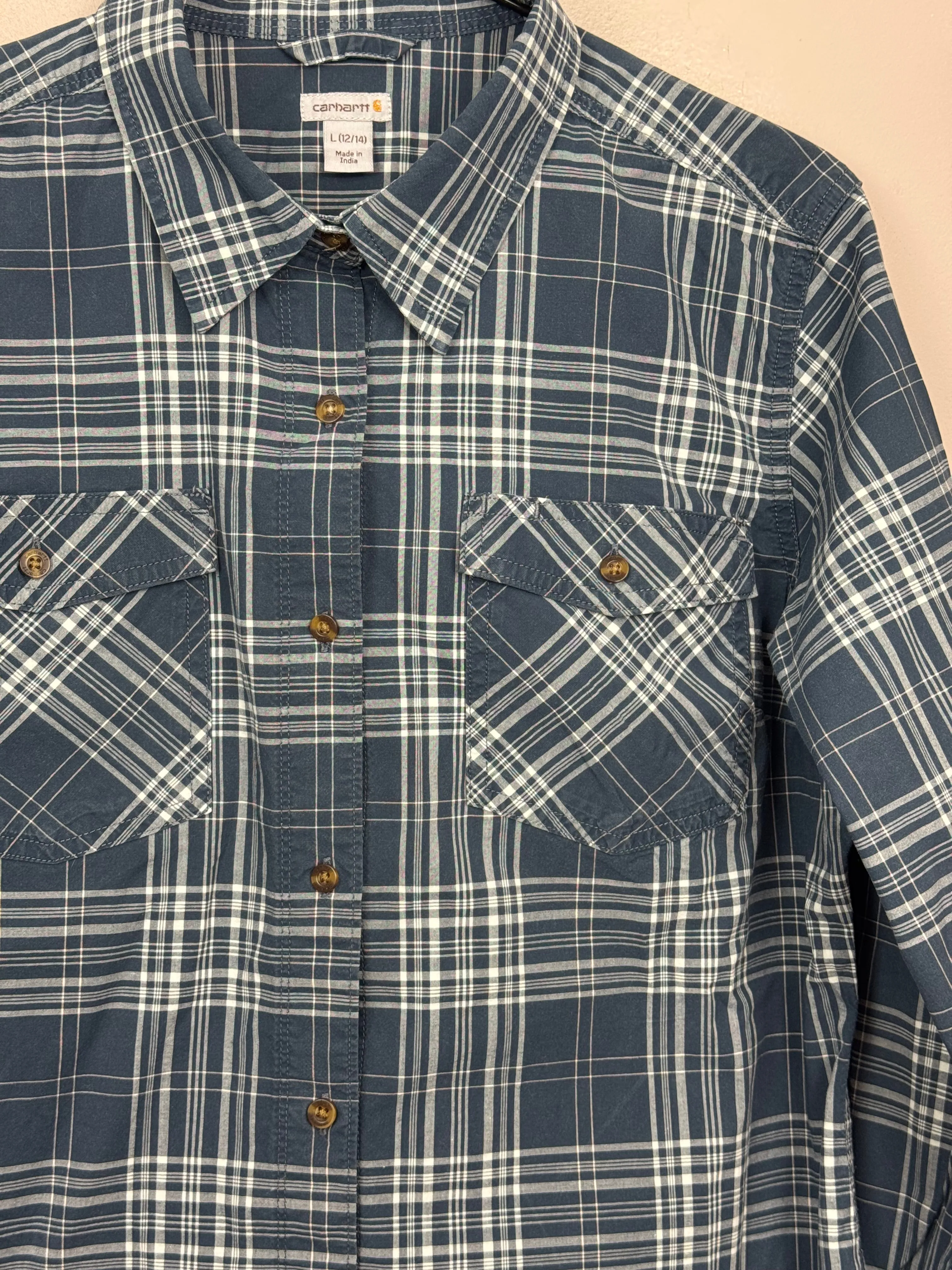 Carhartt Navy Check Shirt 12-14y