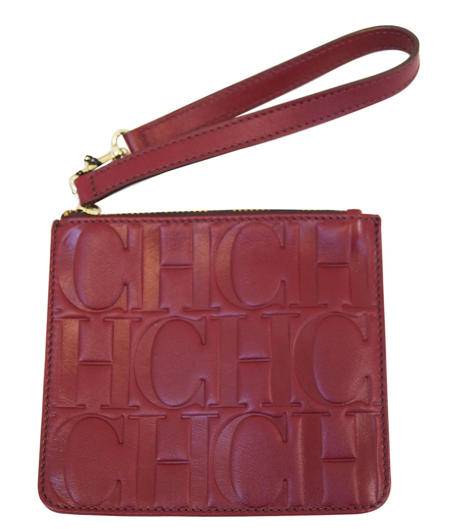 Carolina Herrera Red Leather Wristlet
