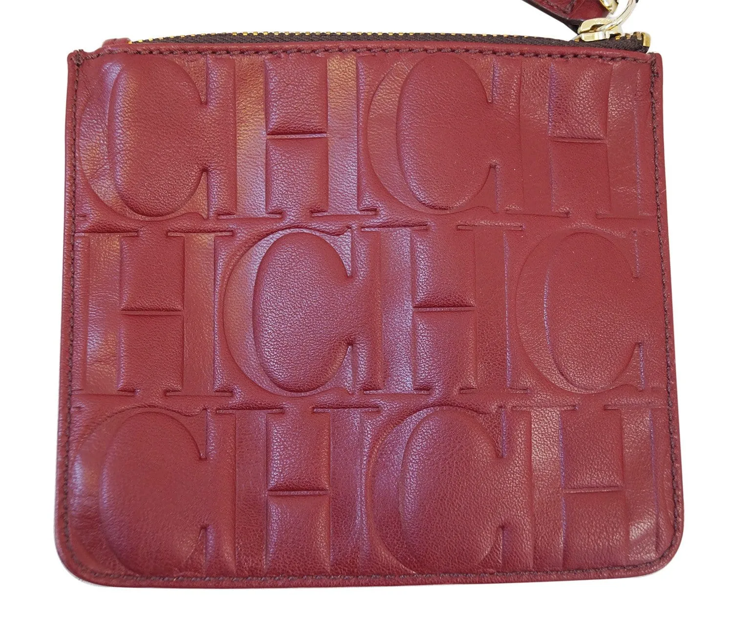 Carolina Herrera Red Leather Wristlet