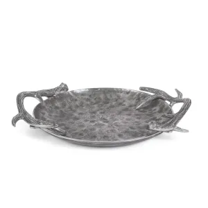 Cast Aluminium Hammered Round Tray, 20"