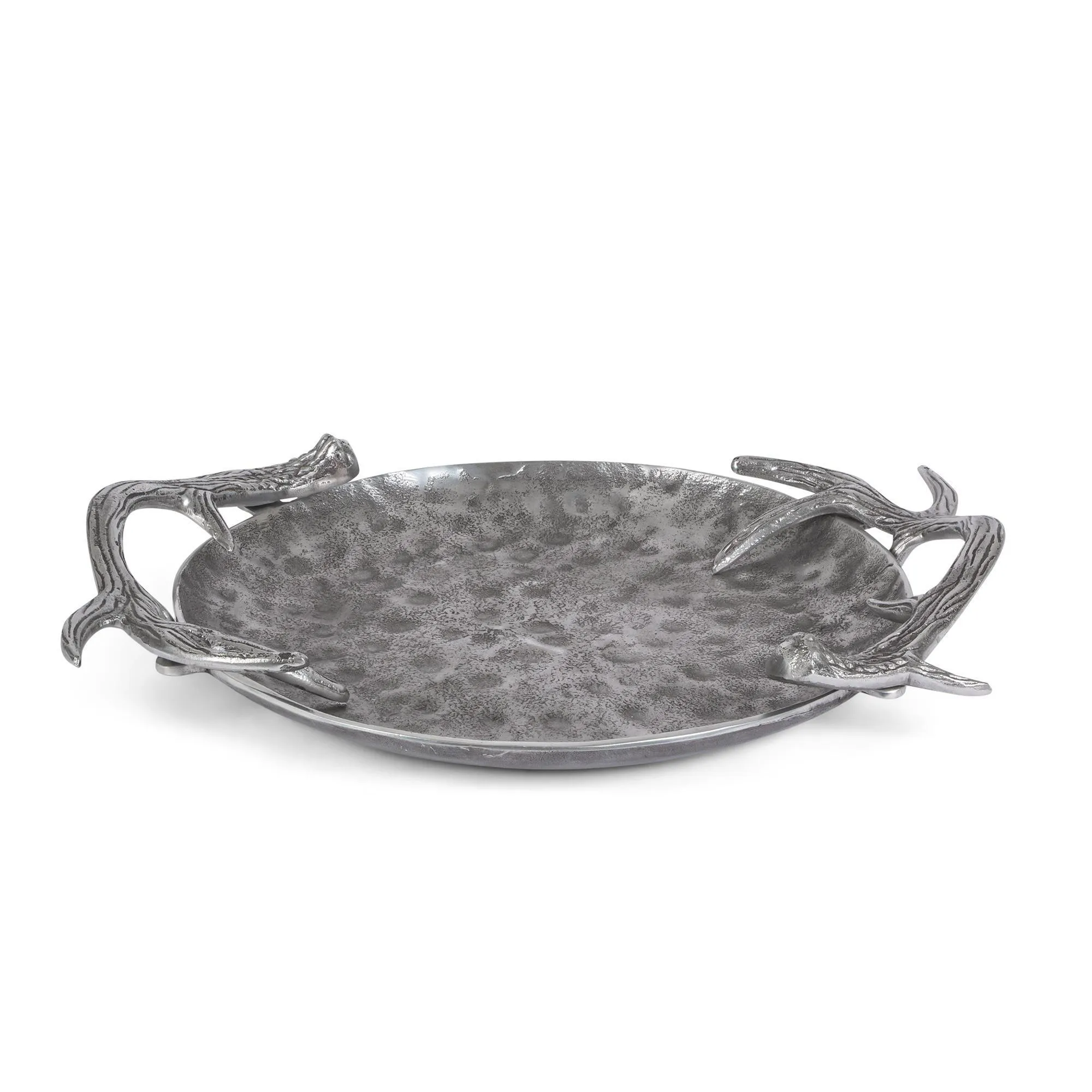 Cast Aluminium Hammered Round Tray, 20"