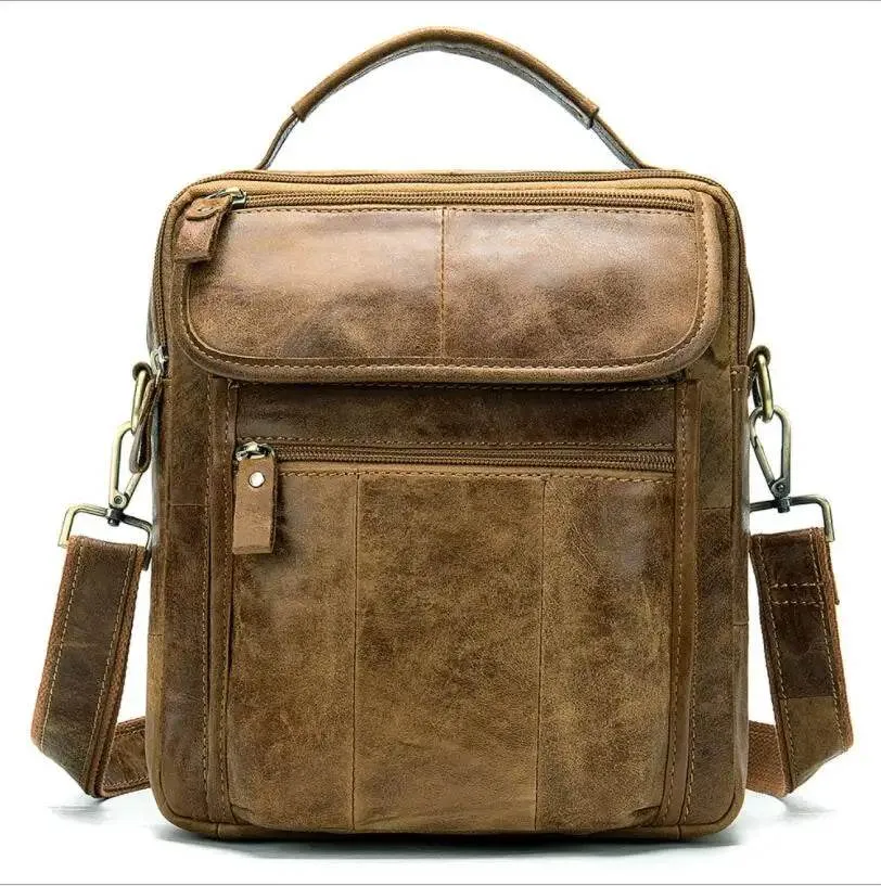 Casual Leather Shoulder Bag for Men Crossbody Messenger Satchel