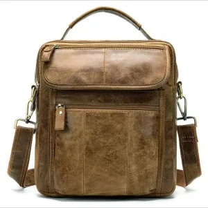 Casual Leather Shoulder Bag for Men Crossbody Messenger Satchel
