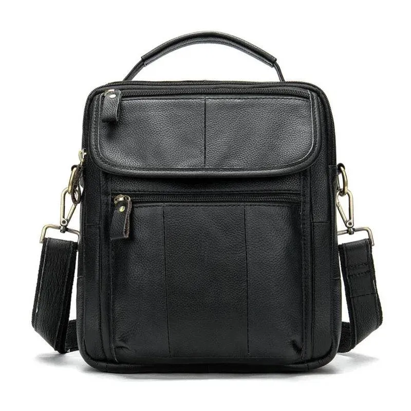 Casual Leather Shoulder Bag for Men Crossbody Messenger Satchel