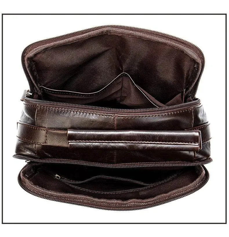 Casual Leather Shoulder Bag for Men Crossbody Messenger Satchel