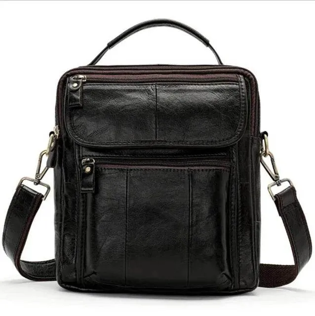Casual Leather Shoulder Bag for Men Crossbody Messenger Satchel