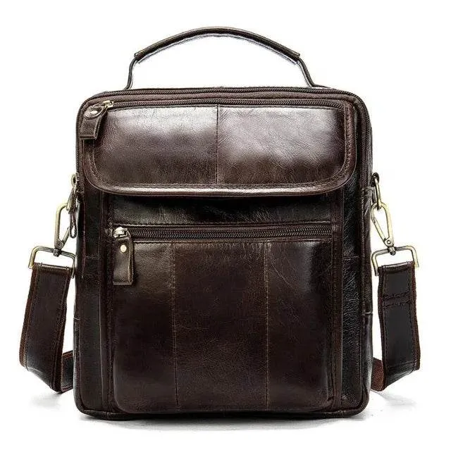 Casual Leather Shoulder Bag for Men Crossbody Messenger Satchel