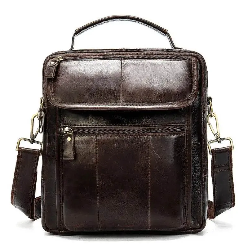 Casual Leather Shoulder Bag for Men Crossbody Messenger Satchel