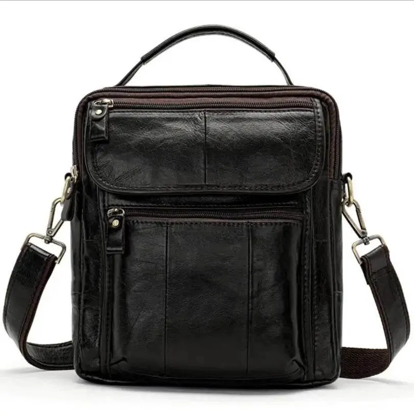 Casual Leather Shoulder Bag for Men Crossbody Messenger Satchel