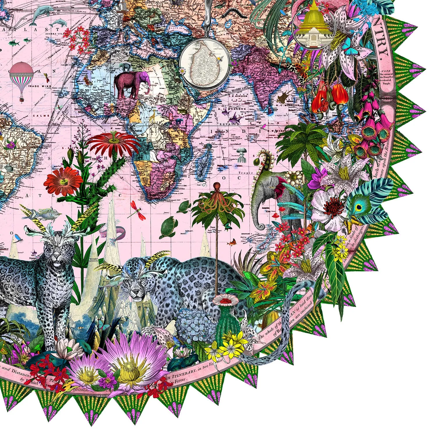 Ceylon Leopard Circular Solsetur - Art Print
