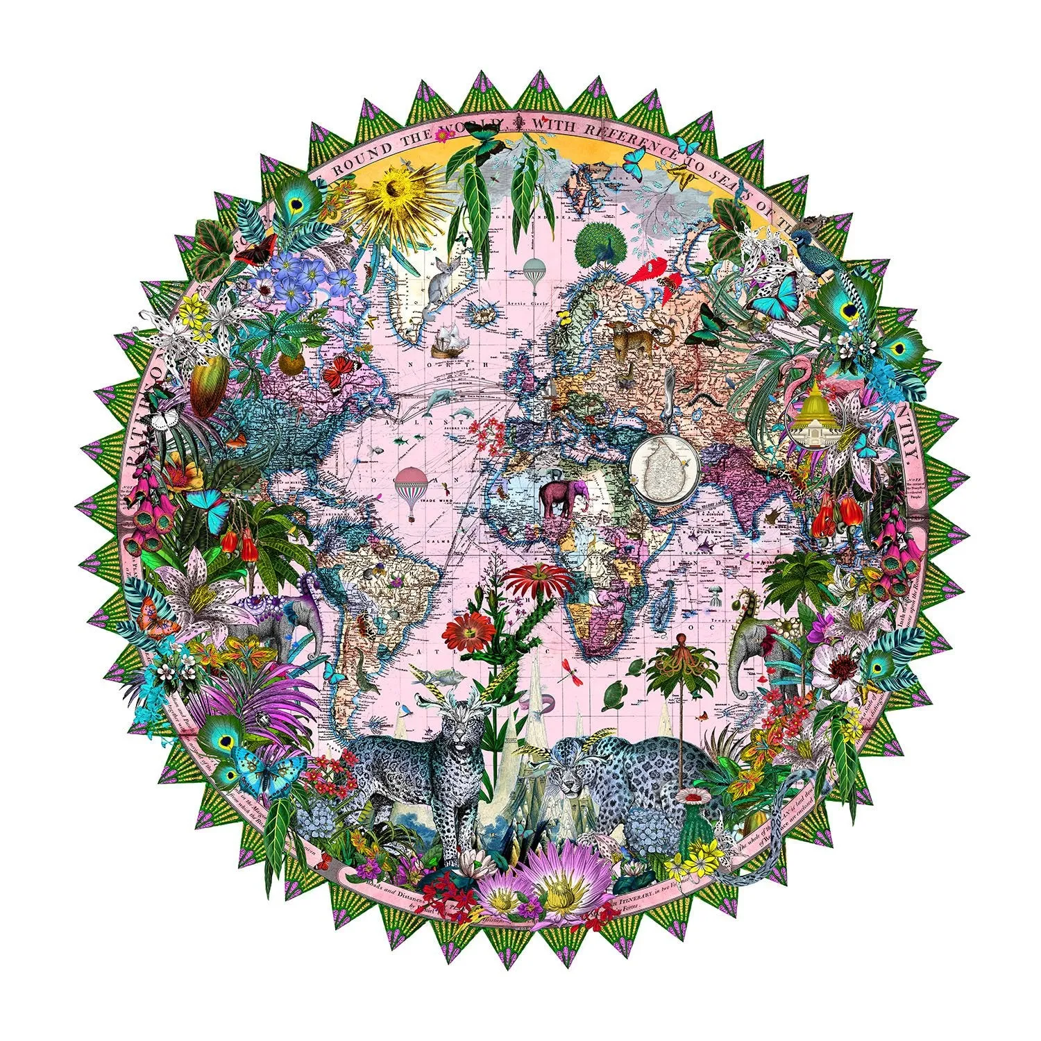 Ceylon Leopard Circular Solsetur - Art Print